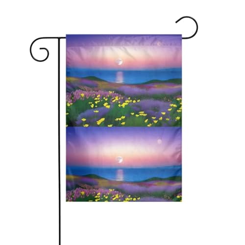 YYHHAOFA Moonrise Blume Meer Muster Gartenflagge Hofdekoration 30,5 x 45,7 cm für Garten Terrasse Balkon YYHHAOFA Moonrise Blume Meer Muster Gartenflagge Hofdekoration 30,5 x 45,7 cm für Garten Terrasse Balkon von YYHHAOFA