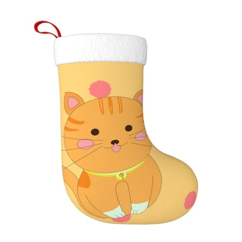 YYHHAOFA Niedliche Cartoon-Kätzchen-Drucke, dekorative Weihnachtsstrümpfe: weich, leicht und taktil, geeignet für Weihnachten, Halloween von YYHHAOFA