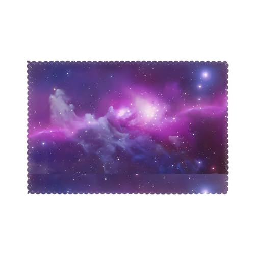 YYHHAOFA Platzsets mit Galaxie-Druck für den Esstisch, 6 Stück, dickes und stabiles Design für hervorragende Verschleißfestigkeit, gute Faltenbeständigkeit YYHHAOFA Platzsets mit Galaxie-Druck für den Esstisch, 6 Stück, dickes und stabiles Design für hervorragende Verschleißfestigkeit, gute Faltenbeständigkeit von YYHHAOFA