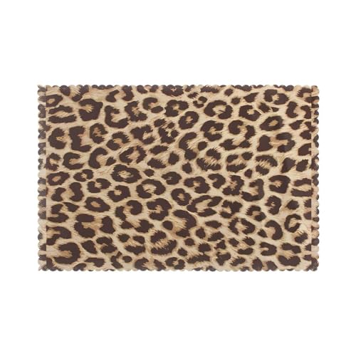YYHHAOFA Platzsets mit Leopardenmuster für den Esstisch, 6 Stück, dickes und stabiles Design für hervorragende Verschleißfestigkeit, gute Faltenbeständigkeit YYHHAOFA Platzsets mit Leopardenmuster für den Esstisch, 6 Stück, dickes und stabiles Design für hervorragende Verschleißfestigkeit, gute Faltenbeständigkeit von YYHHAOFA