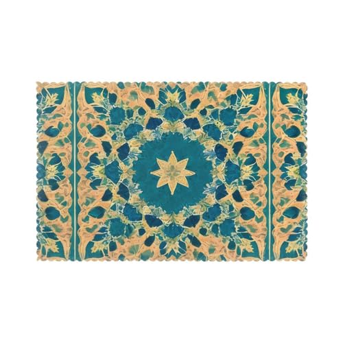 YYHHAOFA Platzsets mit viereckigem Muster für Esstisch, 6 Stück, 30,5 x 45,7 cm, hitzebeständig, für Hotels, Häuser und Bankette YYHHAOFA Platzsets mit viereckigem Muster für Esstisch, 6 Stück, 30,5 x 45,7 cm, hitzebeständig, für Hotels, Häuser und Bankette von YYHHAOFA