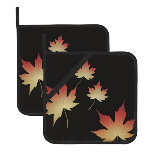 YYHHAOFA Quadratische Topfmatte mit fallenden Ahornblättern, zweiteilig, isoliert, verdickt, wasserdicht, leicht zu reinigen von YYHHAOFA