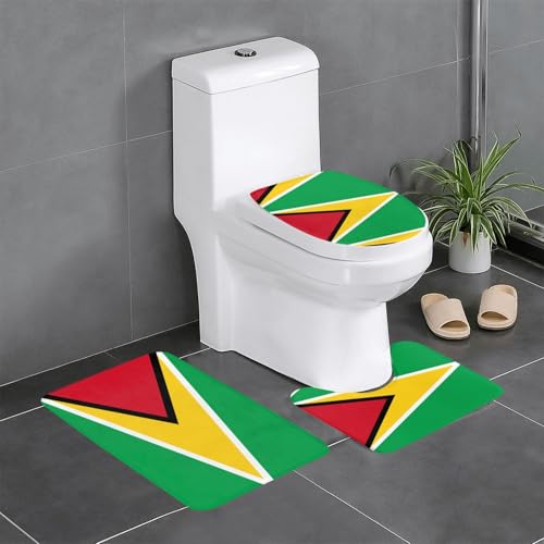 YYHHAOFA Rutschfeste Bodenmatte mit Flagge von Guyana, dreiteiliges Set, Badezimmerteppich, rutschfest, langlebig YYHHAOFA Rutschfeste Bodenmatte mit Flagge von Guyana, dreiteiliges Set, Badezimmerteppich, rutschfest, langlebig von YYHHAOFA