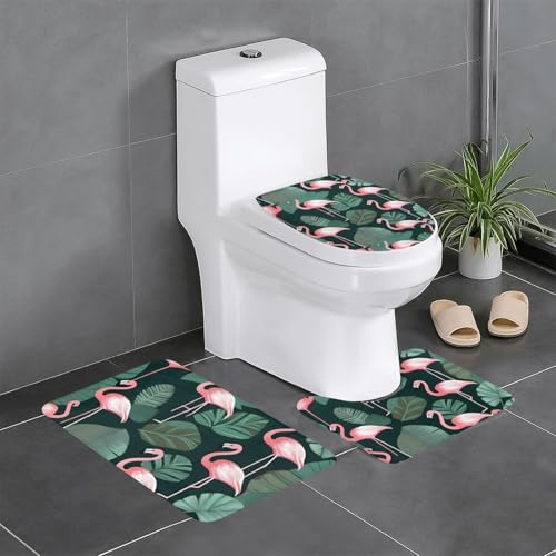 YYHHAOFA Rutschfeste Bodenmatte mit Flamingo-Motiv, 3-teiliges Set, Badezimmerteppich, rutschfest, langlebig YYHHAOFA Rutschfeste Bodenmatte mit Flamingo-Motiv, 3-teiliges Set, Badezimmerteppich, rutschfest, langlebig von YYHHAOFA