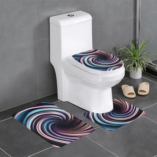 YYHHAOFA Rutschfeste Bodenmatte mit abstraktem Wirbeldruck, dreiteiliges Set, Badezimmerteppich, rutschfest, langlebig YYHHAOFA Rutschfeste Bodenmatte mit abstraktem Wirbeldruck, dreiteiliges Set, Badezimmerteppich, rutschfest, langlebig von YYHHAOFA