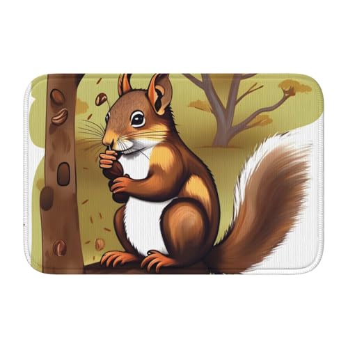 YYHHAOFA Rutschfeste und verdickte Bodenmatte mit Eichhörnchen-Motiv, geeignet für Badezimmer, Schlafzimmer, waschbar, 40,6 x 61 cm YYHHAOFA Rutschfeste und verdickte Bodenmatte mit Eichhörnchen-Motiv, geeignet für Badezimmer, Schlafzimmer, waschbar, 40,6 x 61 cm von YYHHAOFA