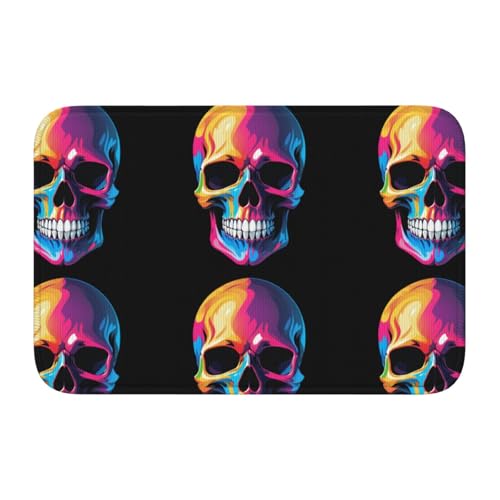 YYHHAOFA Rutschfeste und verdickte Bodenmatte mit coolem Totenkopf-Motiv, geeignet für Badezimmer, Schlafzimmer, waschbare Teppich-Fußmatten, 40,6 x 61 cm YYHHAOFA Rutschfeste und verdickte Bodenmatte mit coolem Totenkopf-Motiv, geeignet für Badezimmer, Schlafzimmer, waschbare Teppich-Fußmatten, 40,6 x 61 cm von YYHHAOFA