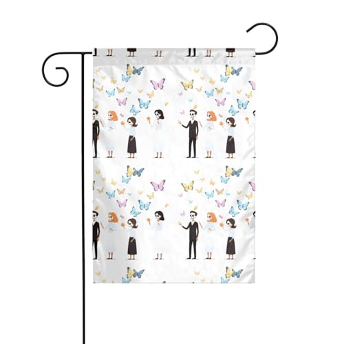 YYHHAOFA Schmetterlinge von Priestern freigegeben Muster Gartenflagge Hofdekoration 30,5 x 45,7 cm für Garten, Terrasse, Balkon von YYHHAOFA