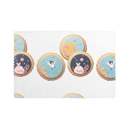 YYHHAOFA Schöne Drucke auf Plätzchen, Platzsets für Esstisch, 6 Stück, 30,5 x 45,7 cm, hitzebeständig, für Hotels, Häuser und Bankette YYHHAOFA Schöne Drucke auf Plätzchen, Platzsets für Esstisch, 6 Stück, 30,5 x 45,7 cm, hitzebeständig, für Hotels, Häuser und Bankette von YYHHAOFA