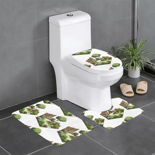 YYHHAOFA Schöner, kleiner Garten, bedruckt, rutschfeste Bodenmatte, dreiteiliges Set, Badezimmerteppich, rutschfest, langlebig YYHHAOFA Schöner, kleiner Garten, bedruckt, rutschfeste Bodenmatte, dreiteiliges Set, Badezimmerteppich, rutschfest, langlebig von YYHHAOFA