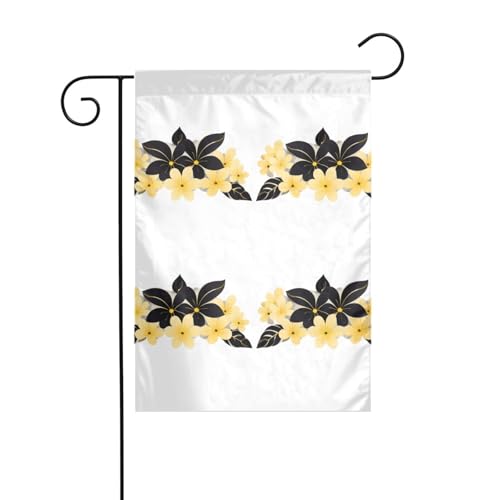 YYHHAOFA Schwarz-goldene Blumen, bedruckt, Gartenflaggenmast für den Außenbereich, Innenhof, Dekoration, doppelseitig, 30,5 x 45,7 cm YYHHAOFA Schwarz-goldene Blumen, bedruckt, Gartenflaggenmast für den Außenbereich, Innenhof, Dekoration, doppelseitig, 30,5 x 45,7 cm von YYHHAOFA