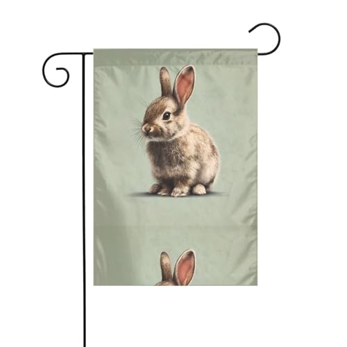 YYHHAOFA Solider Hintergrund Kaninchen bedruckt Garten Fahnenmast Outdoor Hofdekoration doppelseitig 30,5 x 45,7 cm von YYHHAOFA