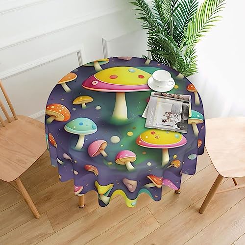 YYHHAOFA Tischdecke – waschbar und wiederverwendbar, perfekt als Schutz und Dekoration für den Esstisch, 152,4 cm. Bunter Traumpilz-Druck YYHHAOFA Tischdecke – waschbar und wiederverwendbar, perfekt als Schutz und Dekoration für den Esstisch, 152,4 cm. Bunter Traumpilz-Druck von YYHHAOFA