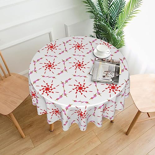 YYHHAOFA Tischdecke – waschbar und wiederverwendbar, perfekt als Schutz und Dekoration für den Esstisch, 152,4 cm. Der angehende und sich drehende Blumendruck YYHHAOFA Tischdecke – waschbar und wiederverwendbar, perfekt als Schutz und Dekoration für den Esstisch, 152,4 cm. Der angehende und sich drehende Blumendruck von YYHHAOFA