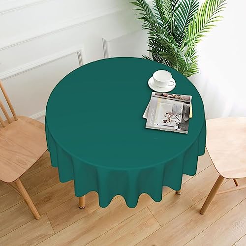 YYHHAOFA Tischdecke – waschbar und wiederverwendbar, perfekt als Schutz und Dekoration für den Esstisch, 152,4 cm. Einfarbiger dunkelgrüner Druck von YYHHAOFA