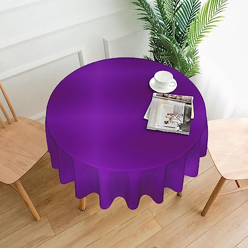 YYHHAOFA Tischdecke – waschbar und wiederverwendbar, perfekt als Schutz und Dekoration für den Esstisch, 152,4 cm. Einfarbiger dunkelvioletter Druck von YYHHAOFA