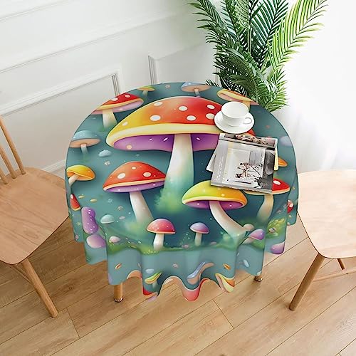 YYHHAOFA Tischdecke – waschbar und wiederverwendbar, perfekt als Schutz und Dekoration für den Esstisch, 152,4 cm. Niedlicher farbiger Pilzdruck YYHHAOFA Tischdecke – waschbar und wiederverwendbar, perfekt als Schutz und Dekoration für den Esstisch, 152,4 cm. Niedlicher farbiger Pilzdruck von YYHHAOFA