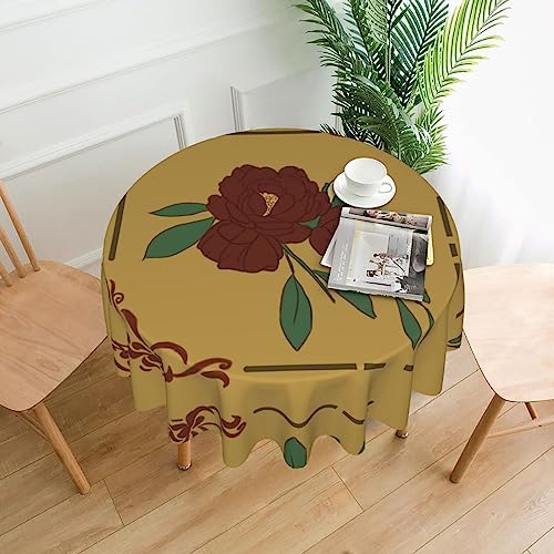 YYHHAOFA Tischdecke – waschbar und wiederverwendbar, perfekt als Schutz und Dekoration für den Esstisch, 152,4 cm. Roter Mondblumen-Druck YYHHAOFA Tischdecke – waschbar und wiederverwendbar, perfekt als Schutz und Dekoration für den Esstisch, 152,4 cm. Roter Mondblumen-Druck von YYHHAOFA