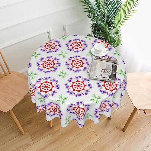 YYHHAOFA Tischdecke – waschbar und wiederverwendbar, perfekt als Schutz und Dekoration für den Esstisch, 152,4 cm. Rotierender violetter Blumendruck YYHHAOFA Tischdecke – waschbar und wiederverwendbar, perfekt als Schutz und Dekoration für den Esstisch, 152,4 cm. Rotierender violetter Blumendruck von YYHHAOFA