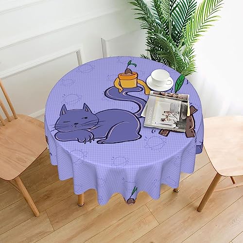 YYHHAOFA Tischdecke – waschbar und wiederverwendbar, perfekt als Schutz und Dekoration für den Esstisch, 152,4 cm. Sonnenblumenkerne und Katzendruck YYHHAOFA Tischdecke – waschbar und wiederverwendbar, perfekt als Schutz und Dekoration für den Esstisch, 152,4 cm. Sonnenblumenkerne und Katzendruck von YYHHAOFA