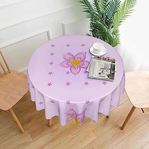 YYHHAOFA Tischdecke – waschbar und wiederverwendbar, perfekt als Schutz und Dekoration für den Esstisch, 152,4 cm. Violetter Blumendruck mit fünfblättrigen Blüten YYHHAOFA Tischdecke – waschbar und wiederverwendbar, perfekt als Schutz und Dekoration für den Esstisch, 152,4 cm. Violetter Blumendruck mit fünfblättrigen Blüten von YYHHAOFA