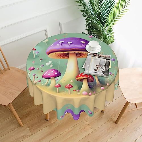 YYHHAOFA Tischdecke – waschbar und wiederverwendbar, perfekt als Schutz und Dekoration für den Esstisch, 152,4 cm. Violetter Traumpilz-Druck YYHHAOFA Tischdecke – waschbar und wiederverwendbar, perfekt als Schutz und Dekoration für den Esstisch, 152,4 cm. Violetter Traumpilz-Druck von YYHHAOFA