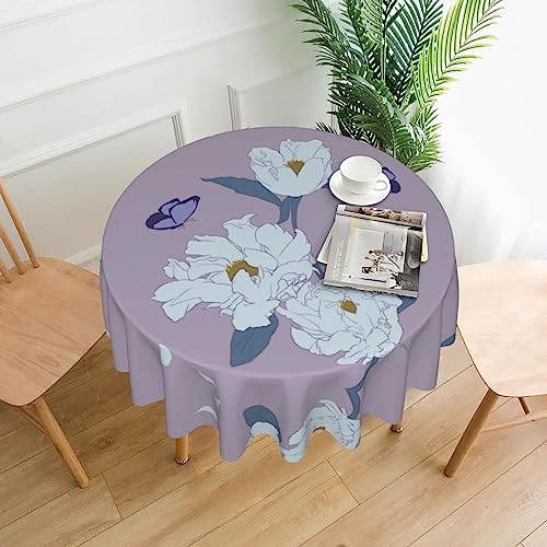 YYHHAOFA Tischdecke – waschbar und wiederverwendbar, perfekt als Schutz und Dekoration für den Esstisch, 152,4 cm. Weißer Pfingstrosen-Druck YYHHAOFA Tischdecke – waschbar und wiederverwendbar, perfekt als Schutz und Dekoration für den Esstisch, 152,4 cm. Weißer Pfingstrosen-Druck von YYHHAOFA