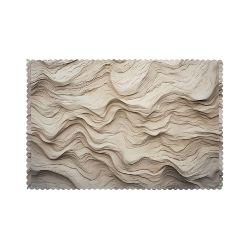 YYHHAOFA Tischsets mit abstraktem Steinwellendruck, für Esstisch, 30,5 x 45,7 cm, hitzebeständig, für Hotels, Häuser und Bankette, 6 Stück YYHHAOFA Tischsets mit abstraktem Steinwellendruck, für Esstisch, 30,5 x 45,7 cm, hitzebeständig, für Hotels, Häuser und Bankette, 6 Stück von YYHHAOFA