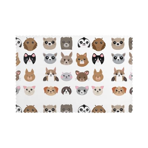 YYHHAOFA Tischsets mit niedlichen Tiermotiven, bedruckt, für Esstisch, 30,5 x 45,7 cm, hitzebeständig, für Hotels, Häuser und Bankette, 6 Stück YYHHAOFA Tischsets mit niedlichen Tiermotiven, bedruckt, für Esstisch, 30,5 x 45,7 cm, hitzebeständig, für Hotels, Häuser und Bankette, 6 Stück von YYHHAOFA