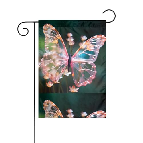 YYHHAOFA Transparente Blumen Schmetterling gedruckt Garten Fahnenmast Outdoor Innenhof Dekoration doppelseitig 30,5 x 45,7 cm YYHHAOFA Transparente Blumen Schmetterling gedruckt Garten Fahnenmast Outdoor Innenhof Dekoration doppelseitig 30,5 x 45,7 cm von YYHHAOFA