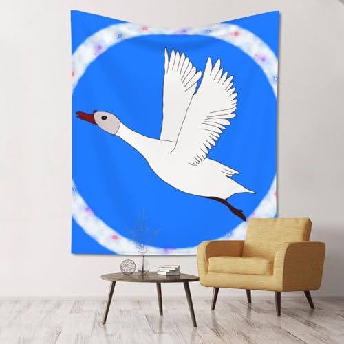 YYHHAOFA Wanddekoration, Motiv: fliegende weiße Gänse, 152,4 x 129,5 cm: langlebig, leicht und einfach anzubringen von YYHHAOFA