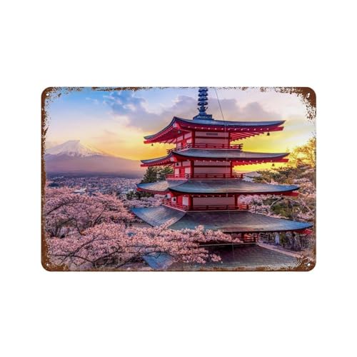Chureito-Pagode bei Fujiyoshida mit Blick über Kirschblüten auf Mount Fuji, das Wahrzeichen von Japan,Metall-Blechschild, Retro-Wandschild, Gartenschild für Garage, Restaurant, Schuppen,30 x 40 cm Chureito-Pagode bei Fujiyoshida mit Blick über Kirschblüten auf Mount Fuji, das Wahrzeichen von Japan,Metall-Blechschild, Retro-Wandschild, Gartenschild für Garage, Restaurant, Schuppen,30 x 40 cm von YYHMKBYY