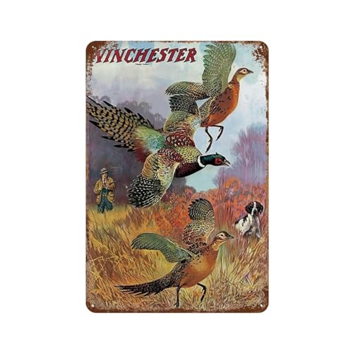 Metall-Blechschild, Motiv: Western Winchester Fasan, Retro-Poster, Vintage-Metallschild, Wanddekoration, Geschenk für Restaurant, Bauernhof, Schlafzimmer, Café, Schule,30 x 40 cm (12 x 16 Zoll)-430 von YYHMKBYY