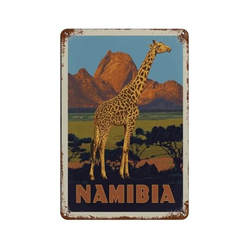 YYHMKBYY Metallschild, Namibia, Afrika, Vintage-Dekor, Kunstschild, Zuhause, Küche, Bar, Café, Club, Höhle, Wanddekoration, Retro-Reise-Blechschild，15 x 30 cm （6 x12 Zoll）-474 von YYHMKBYY