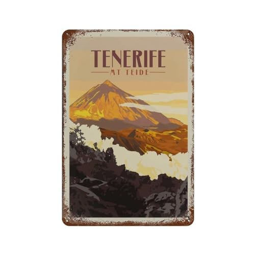 YYHMKBYY Teneriffa Mt Teide Vintage Reise Poster Blechschild Vintage Metall Pub Club Cafe Bar Home Wandkunst Dekoration Poster Retro，20 x 30 cm (8 x 12 Zoll)-191 von YYHMKBYY