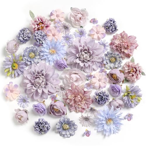 YYHUAWU Künstliche Blumen Köpfe Combo Lila Blumen Mix Seidenblumen Dahlie Rosen für DIY Hochzeit Brautsträuße Babyparty Blumenarrangement Tischdekoration Heimdekorationen YYHUAWU Künstliche Blumen Köpfe Combo Lila Blumen Mix Seidenblumen Dahlie Rosen für DIY Hochzeit Brautsträuße Babyparty Blumenarrangement Tischdekoration Heimdekorationen von YYHUAWU