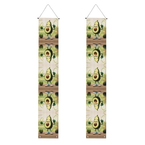Abschlussbanner YYHWHJDE Avocado Seil Springen Druck Dekor Banner Türschild für Outdoor Indoor Yard Party 30,5 x 180,9 cm von YYHWHJDE