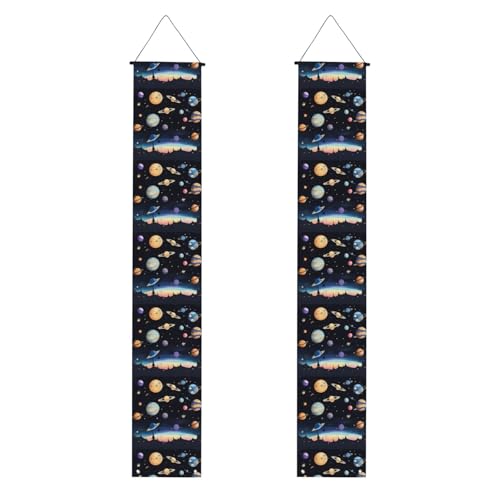 Abschlussbanner für Veranda, YYHWHJDE Saturn, Jupiter, Erde, Druck, Dekor-Banner, Türschild, für Außen- und Innenhof-Party, 30,5 x 180,9 cm Abschlussbanner für Veranda, YYHWHJDE Saturn, Jupiter, Erde, Druck, Dekor-Banner, Türschild, für Außen- und Innenhof-Party, 30,5 x 180,9 cm von YYHWHJDE