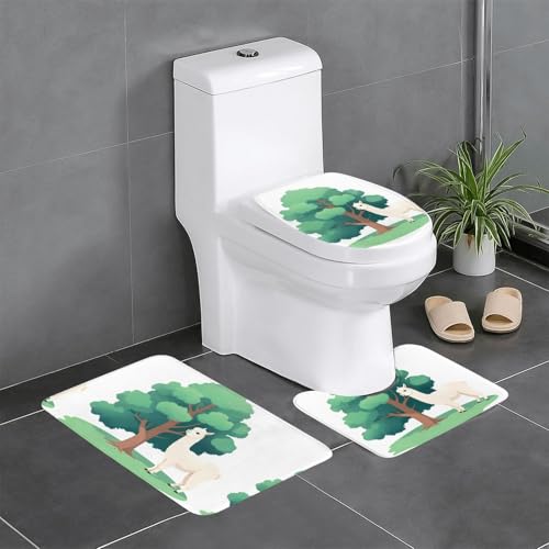 YYHWHJDE 3-teiliges Anti-Rutsch-Bodenmatten-Set, Alpaka unter dem Baum, bedruckt, Badezimmerteppiche für ultimativen Komfort, Hauptbadezimmer YYHWHJDE 3-teiliges Anti-Rutsch-Bodenmatten-Set, Alpaka unter dem Baum, bedruckt, Badezimmerteppiche für ultimativen Komfort, Hauptbadezimmer von YYHWHJDE