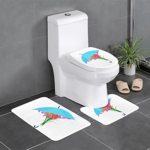 YYHWHJDE 3-teiliges Anti-Rutsch-Bodenmatten-Set, Blumen unter dem Regenschirm, bedruckt für ultimativen Komfort, Hauptbadezimmer YYHWHJDE 3-teiliges Anti-Rutsch-Bodenmatten-Set, Blumen unter dem Regenschirm, bedruckt für ultimativen Komfort, Hauptbadezimmer von YYHWHJDE