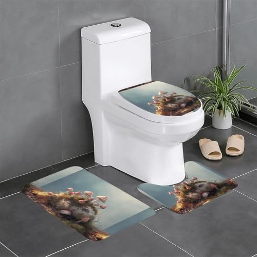 YYHWHJDE 3-teiliges Anti-Rutsch-Bodenmatten-Set, kleine Pilze auf der Erde, druckt Badezimmerteppiche für ultimativen Komfort, Hauptbadezimmer YYHWHJDE 3-teiliges Anti-Rutsch-Bodenmatten-Set, kleine Pilze auf der Erde, druckt Badezimmerteppiche für ultimativen Komfort, Hauptbadezimmer von YYHWHJDE