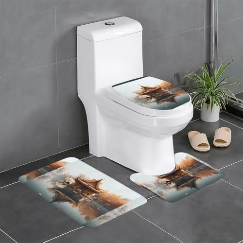 YYHWHJDE 3-teiliges Anti-Rutsch-Bodenmatten-Set, kleiner Pavillon auf dem See, bedruckt, Badezimmerteppiche für ultimativen Komfort, Hauptbadezimmer YYHWHJDE 3-teiliges Anti-Rutsch-Bodenmatten-Set, kleiner Pavillon auf dem See, bedruckt, Badezimmerteppiche für ultimativen Komfort, Hauptbadezimmer von YYHWHJDE