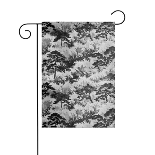 YYHWHJDE Baum in den Wellen Bild Garten Fahnenmast Outdoor Hof Dekoration doppelseitig 30,5 x 45,7 cm von YYHWHJDE