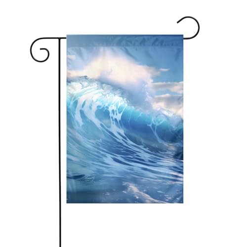 YYHWHJDE Blaue Ozeanwellen-Drucke, Gartenflagge, Hofdekoration, 30,5 x 45,7 cm, dick von YYHWHJDE