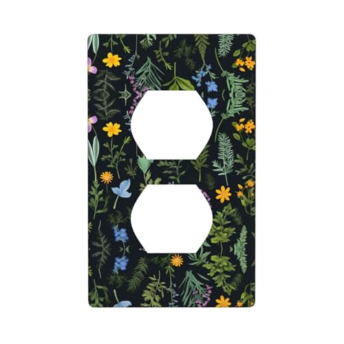 YYHWHJDE Blühende Kräuter und krautige Pflanzen, Bild, Doppelsteckdose, Wandpaneel, elektrische Steckdosen-Abdeckplatte ist bruchfest und langlebig, 11,4 x 7 cm YYHWHJDE Blühende Kräuter und krautige Pflanzen, Bild, Doppelsteckdose, Wandpaneel, elektrische Steckdosen-Abdeckplatte ist bruchfest und langlebig, 11,4 x 7 cm von YYHWHJDE