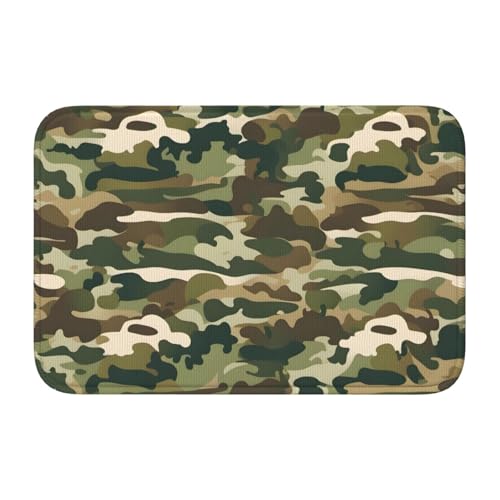 YYHWHJDE Camo Woodland Camoflage Bild Kristall Samt Lock Edge Bodenmatte Schlafzimmer Teppich Salon Schlafsaal Heimdekoration von YYHWHJDE