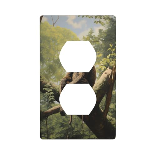 YYHWHJDE Die Abdeckung der Doppelsteckdose mit Affenmotiv auf einem Baum ist bruchfest und langlebig, 11,4 x 7 cm YYHWHJDE Die Abdeckung der Doppelsteckdose mit Affenmotiv auf einem Baum ist bruchfest und langlebig, 11,4 x 7 cm von YYHWHJDE