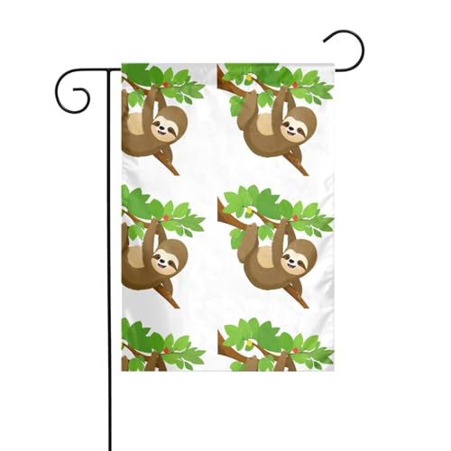 YYHWHJDE Faultier klettert einen Baum, um Obst zu pflücken, Gartenflaggenmast für den Außenbereich, Innenhof, Dekoration, Mode, 30,5 x 45,7 cm von YYHWHJDE