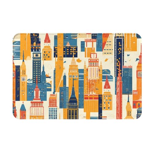 YYHWHJDE Flanell-Bodenmatte, rutschfest, Motiv: Empire State Building, 40,6 x 61 cm, leicht zu reinigen, geeignet für Haustür, Fußmatte, Wohnzimmer, Büro von YYHWHJDE
