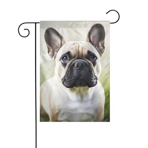 YYHWHJDE Französische Bulldogge Muster Garten Fahnenmast Outdoor Hof Dekoration Mode 30,5 x 45,7 cm von YYHWHJDE